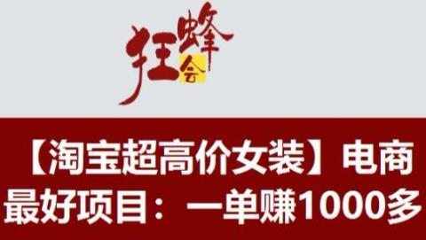 淘宝超高价女装项目教程，一单赚1000多