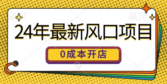 24年最新风口项目，0成本就可以开一家自己的线上商城