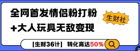【生财36计】全网首发情侣粉打粉+大人玩具无敌变现