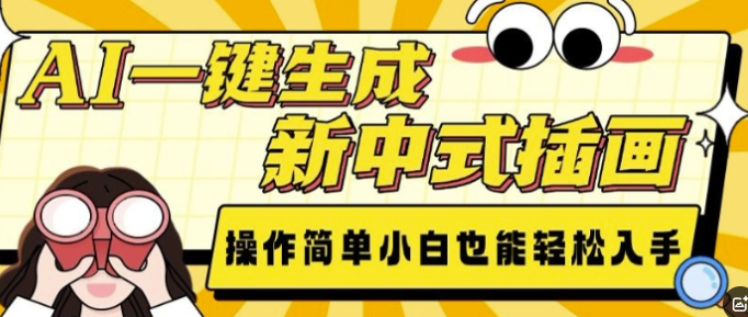 AI一键生成新中式插画， 操作简单，小白也能轻松入手