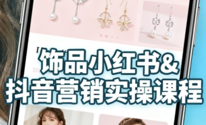 抖音+小红书饰品卖货：货源、开店、内容全教会，让新手快速掌握饰品线上营销全流程，轻松开启变现路