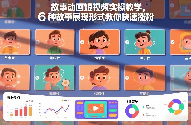 故事动画短视频实操教学，6种故事展现形式教你快速涨粉