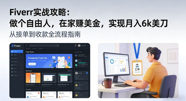 Fiverr实战攻略，做个自由人，在家賺美金，实现月入6k美刀