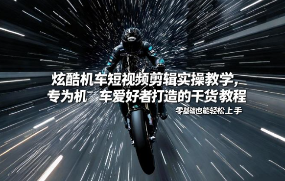 炫酷机车短视频剪辑实操教学，专为机车爱好者打造的干货教程，零基础也能轻松上手