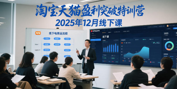 淘宝天猫盈利突破特训营25年12月线下课，系统性的深度剖析电商企业经营之道，打造电商标准化运营体系