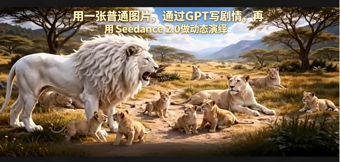 用一张普通图片，通过GPT写剧情，再用Seedance 2.0做动态演绎，居然能生成迪士尼风格搞笑动画