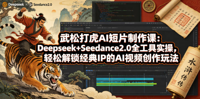 武松打虎AI短片制作课：Deepseek+Seedance2.0全工具实操，轻松解锁经典IP的AI视频创作玩法