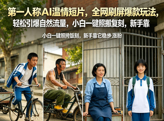 第一人称AI温情短片，全网刷屏爆款玩法，轻松引爆自然流量，小白一键照搬复刻，新手靠它稳步涨粉-创业屋 - 分享优质创业项目、互联网项目资源、网赚项目