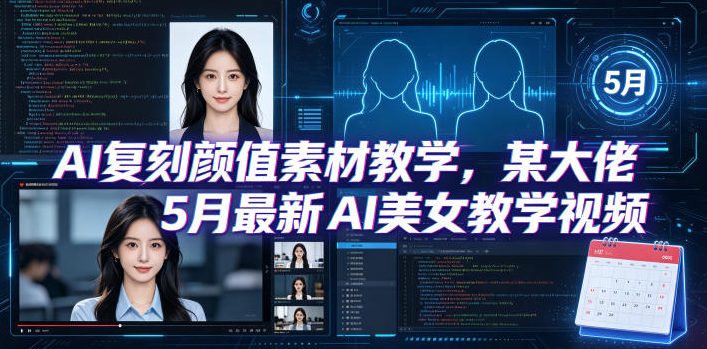 AI复刻颜值素材教学，某大佬5月最新AI美女教学视频，内含4月好物复刻教学-创业屋 - 分享优质创业项目、互联网项目资源、网赚项目