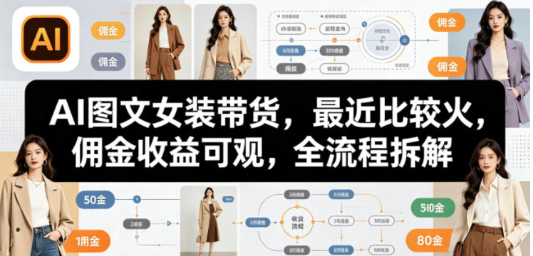 AI图文女装带货，最近比较火，佣金收益可观，全流程拆解-创业屋 - 分享优质创业项目、互联网项目资源、网赚项目
