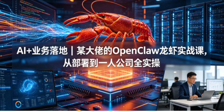 图片[1]-AI+业务落地｜某大佬的OpenClaw小龙虾实战课，从部署到一人公司全实操