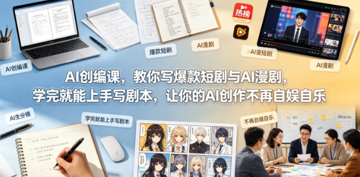 图片[1]-AI创编课，教你写爆款短剧与AI漫剧，学完就能上手写剧本，让你的AI创作不再自娱自乐（更新0521）