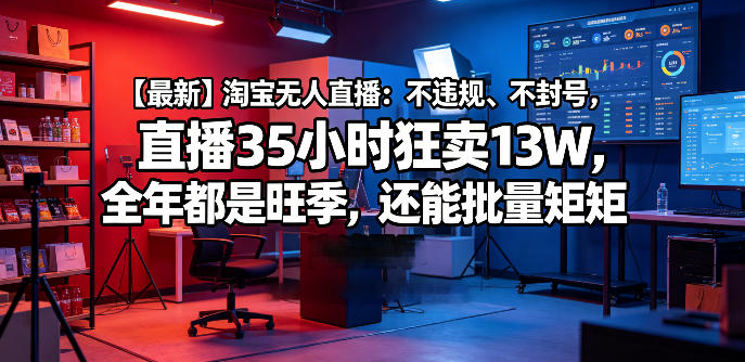 图片[1]-【最新】淘宝无人直播：不违规、不封号，直播35小时狂卖13W，全年都是旺季，还能批量矩阵操作【揭秘】