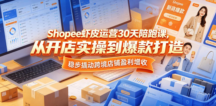 图片[1]-Shopee虾皮运营30天陪跑课，从开店实操到爆款打造，稳步撬动跨境店铺盈利增收