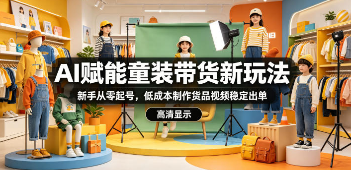 图片[1]-AI赋能童装带货新玩法，新手从零起号，低成本制作货品视频稳定出单