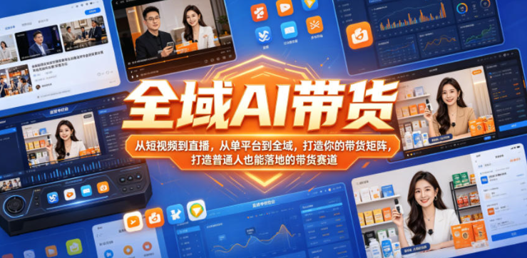 图片[1]-全域AI带货，从短视频到直播，从单平台到全域，打造你的带货矩阵，打造普通人也能落地的带货赛道
