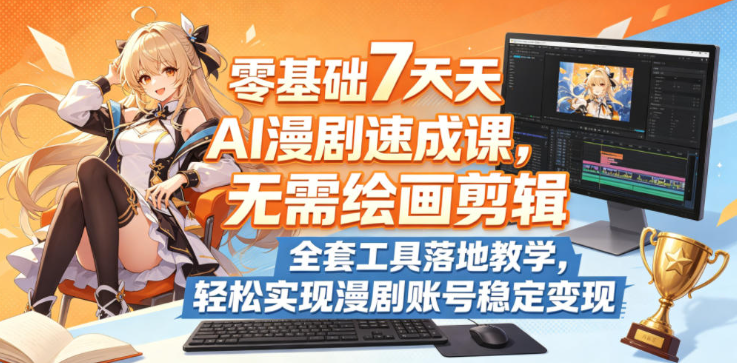 图片[1]-零基础7天AI漫剧速成课，无需绘画剪辑，全套工具落地教学，轻松实现漫剧账号稳定变现