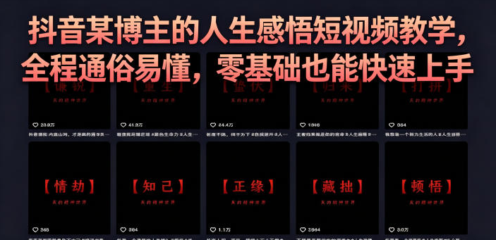 图片[1]-抖音某博主的灰太狼人生感悟短视频教学，全程通俗易懂，零基础也能快速上手