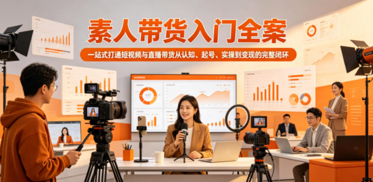 图片[1]-素人带货入门全案，一站式打通短视频与直播带货从认知、起号、实操到变现的完整闭环