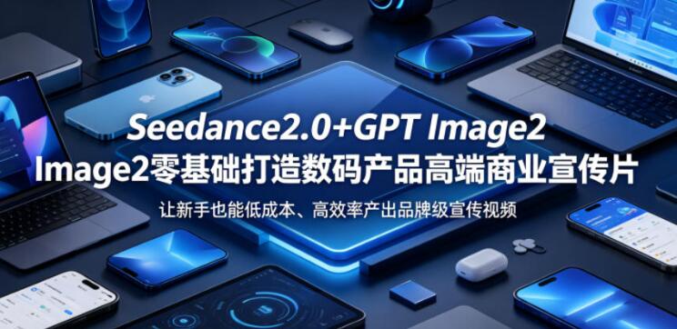 Seedance2.0+GPT Image2零基础打造数码产品高端商业宣传片，让新手也能低成本、高效率产出品牌级宣传视频-创业屋 - 分享优质创业项目、互联网项目资源、网赚项目