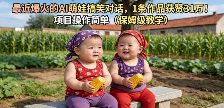最近爆火的AI萌娃搞笑对话，1条作品获赞31W，项目操作简单（保姆级教学）-创业屋 - 分享优质创业项目、互联网项目资源、网赚项目