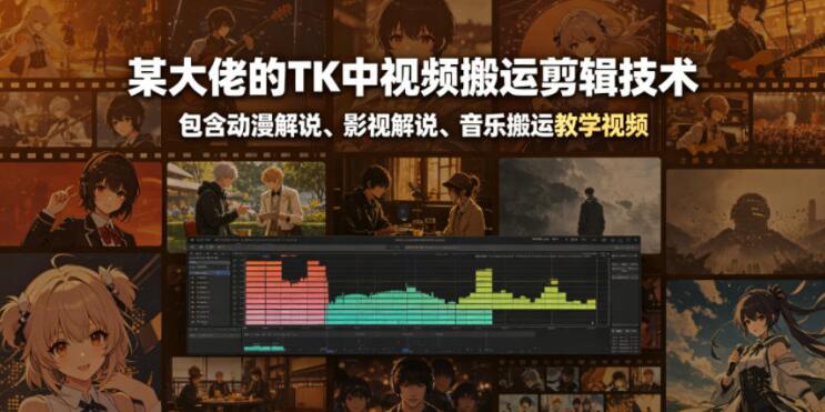 某大佬的TK中视频搬运剪辑技术,包含动漫解说、影视解说、音乐搬运教学视频-创业屋 - 分享优质创业项目、互联网项目资源、网赚项目