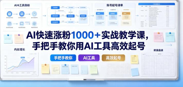AI快速涨粉1000+实战教学课,手把手教你用AI工具高效起号
