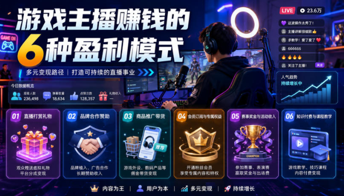 付费文章：游戏主播賺钱的6种盈利模式
