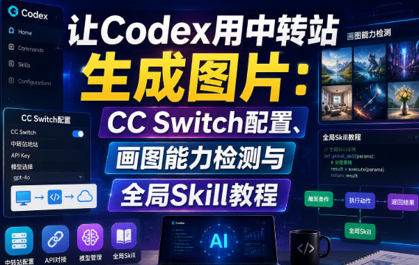 让Codex用中转站生成图片：CC Switch配置、画图能力检测与全局Skill教程