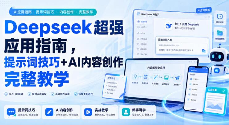 Deepseek超强应用指南，提示词技巧+AI内容创作完整教学