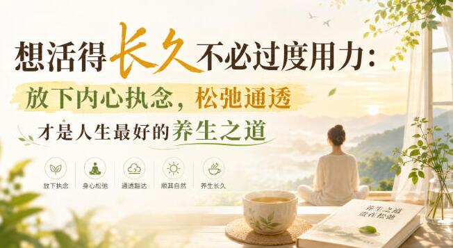 付费文章：想活得长久不必过度用力：放下内心执念，松弛通透才是人生最好的养生之道