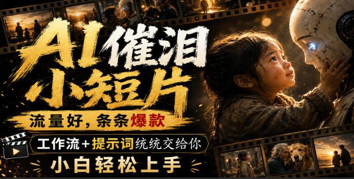 AI催泪小短片，流量好，条条爆款，工作流+提示词统统交给你，小白轻松上手