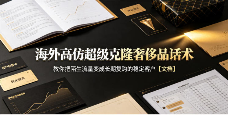 海外高仿超级克隆奢侈品话术，教你把陌生流量变成长期复购的稳定客户【文档】