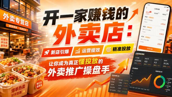 开一家賺钱的外卖店：新店引爆·运营提效·精准投放，让你成为真正懂投放的外卖推广操盘手