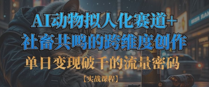 单日变现破千的流量密码,AI动物拟人化赛道+社畜共鸣的跨维度创作-创业屋 - 分享优质创业项目、互联网项目资源、网赚项目