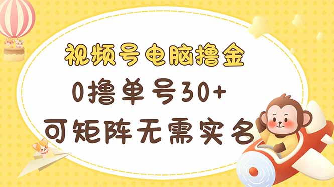 （14220期）视频号电脑撸金 0撸单号30+ 可矩阵 无需实名多号多得-创业屋 - 分享优质创业项目、互联网项目资源、网赚项目