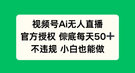 视频号AI无人直播,官方授权 每天50+,不违规 小白也能做-创业屋 - 分享优质创业项目、互联网项目资源、网赚项目
