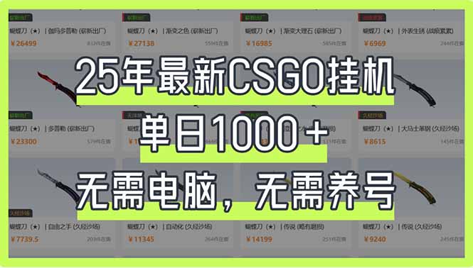 （14178期）25年最新CSGO挂机系统，单日1000+，无需电脑，无需养号，0基础可上手-创业屋 - 分享优质创业项目、互联网项目资源、网赚项目