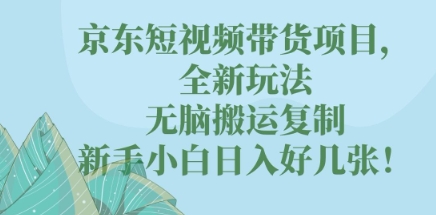 京东短视频带货项目,全新玩法,无脑搬运复制,新手小白日入好几张!-创业屋 - 分享优质创业项目、互联网项目资源、网赚项目
